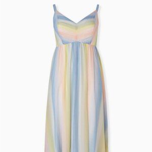 NWT Torrid Maxi Chiffon Pleated Dress